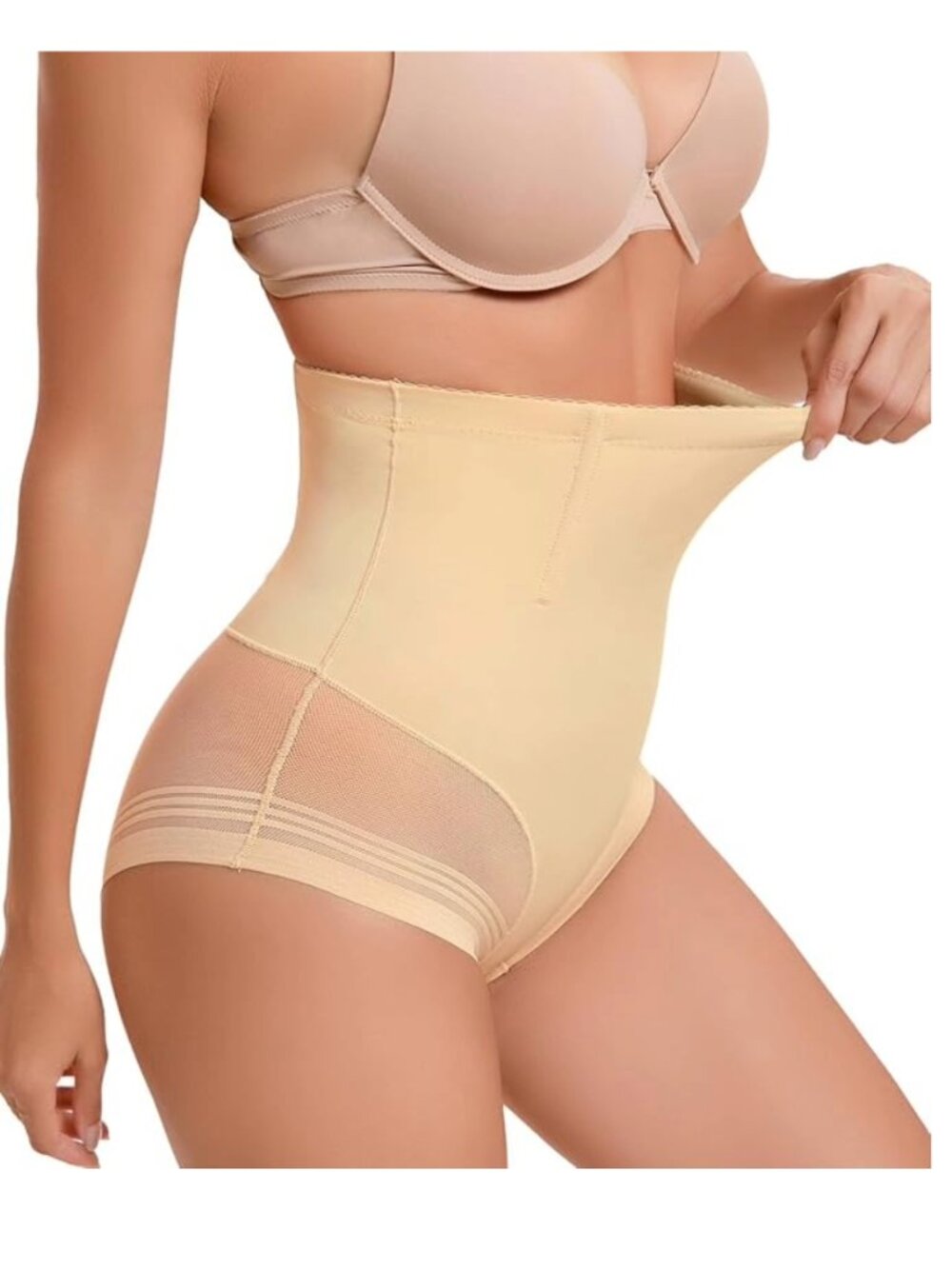 SHAPERWEAR/Tummy Control Underwear for Women, High Waisted, NUDE (color), Large